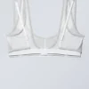 Layered Cotton Mesh Bra – Light Grey Melange & White Layered Cotton Mesh Bra – Light Grey Melange & White