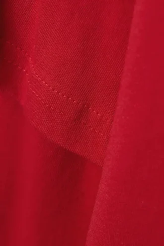 Layered Long-Sleeved Cotton T-Shirt – Bright Red