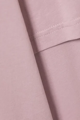 Layered Long-Sleeved Cotton T-Shirt – Light Dusty Pink