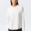 Layered Long-Sleeved Cotton T-Shirt – White Layered Long-Sleeved Cotton T-Shirt – White