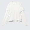 Layered Long-Sleeved Cotton T-Shirt – White Layered Long-Sleeved Cotton T-Shirt – White