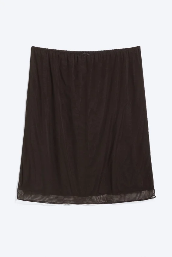 Layered Mesh Midi Skirt – Dark Brown Layered Mesh Midi Skirt – Dark Brown