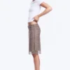 Layered Mesh Midi Skirt – Khaki/Burgundy – Floral Layered Mesh Midi Skirt – Khaki/Burgundy – Floral