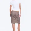 Layered Mesh Midi Skirt – Khaki/Burgundy – Floral Layered Mesh Midi Skirt – Khaki/Burgundy – Floral