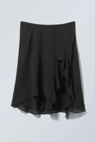 Layered Midi Skirt – Black