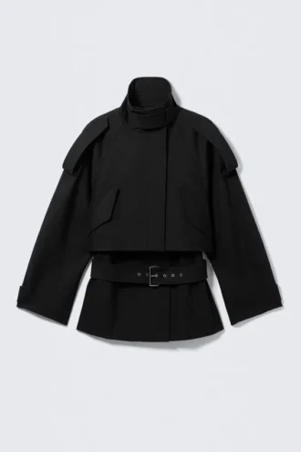 Layered Technical Trench Coat – Black Layered Technical Trench Coat – Black