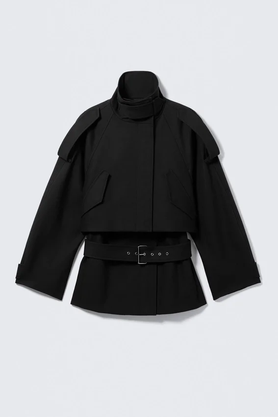 Layered Technical Trench Coat – Black Layered Technical Trench Coat – Black