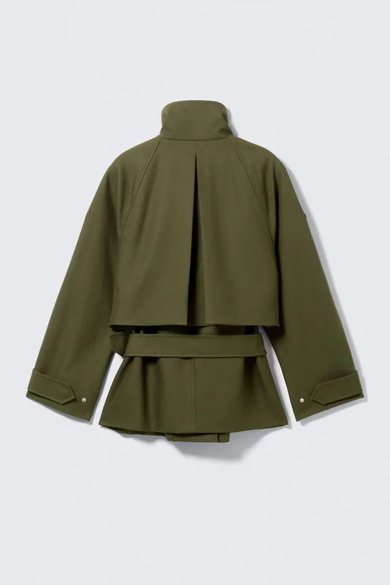 Layered Technical Trench Coat – Khaki Green Layered Technical Trench Coat – Khaki Green