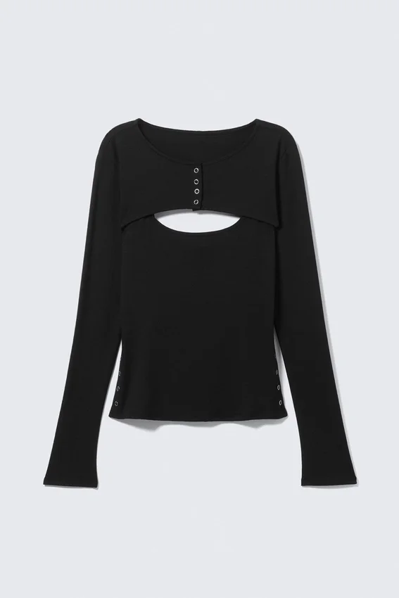 Layered Two-Piece Bolero Singlet – Black Layered Two-Piece Bolero Singlet – Black