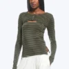 Layered Two-Piece Bolero Singlet – Dusty Khaki Green Layered Two-Piece Bolero Singlet – Dusty Khaki Green
