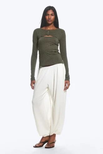 Layered Two-Piece Bolero Singlet – Dusty Khaki Green