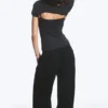 Layered Two-Piece Bolero Top – Dark Grey