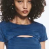 Layered Two-Piece Bolero Top – Striped Blue Layered Two-Piece Bolero Top – Striped Blue
