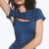 Layered Two-Piece Bolero Top – Striped Blue Layered Two-Piece Bolero Top – Striped Blue