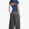 Layered Two-Piece Bolero Top – Striped Blue Layered Two-Piece Bolero Top – Striped Blue