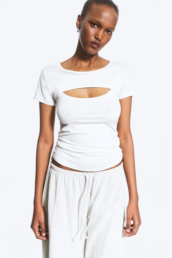 Layered Two-Piece Bolero Top – White Layered Two-Piece Bolero Top – White