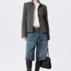 Lean Buttoned Jacket – Dark Grey Herringbone