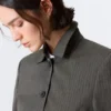 Lean Buttoned Jacket – Dark Grey Herringbone