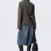 Lean Buttoned Jacket – Dark Grey Herringbone