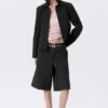 Lean Buttoned Jacket – Pinstriped Black Lean Buttoned Jacket – Pinstriped Black