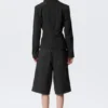 Lean Buttoned Jacket – Pinstriped Black Lean Buttoned Jacket – Pinstriped Black
