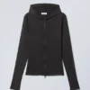 Liah Tight Zip Hoodie – Black Liah Tight Zip Hoodie – Black
