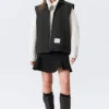 Lightly Padded Canvas Zip Vest – Black Lightly Padded Canvas Zip Vest – Black