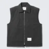 Lightly Padded Canvas Zip Vest – Black Lightly Padded Canvas Zip Vest – Black