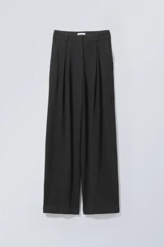 Lilah Linen Mix Trousers – Black