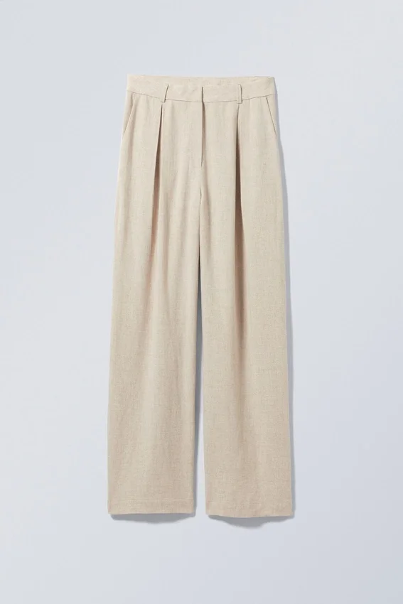 Lilah Linen Mix Trousers – Light Beige Lilah Linen Mix Trousers – Light Beige