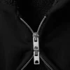 Lined Bomber Zip Hoodie – Black Lined Bomber Zip Hoodie – Black