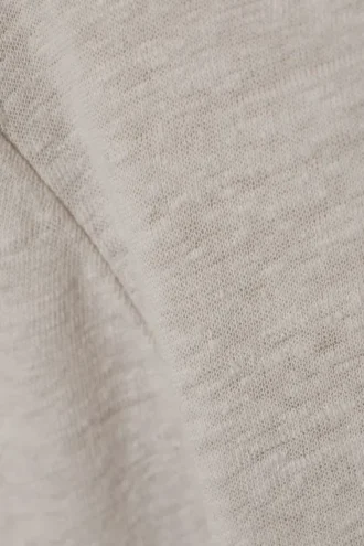 Linen Blend Long Sleeve Top – Ecru