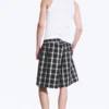 Linen-Blend Shorts – Checked Black Linen-Blend Shorts – Checked Black