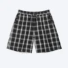Linen-Blend Shorts – Checked Black Linen-Blend Shorts – Checked Black