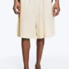 Linen-Blend Shorts – Light Beige Linen-Blend Shorts – Light Beige