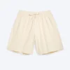 Linen-Blend Shorts – Light Beige Linen-Blend Shorts – Light Beige