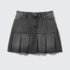 Liz Low Rise Pleated Twill Skirt – Haunted Black – Washed Black Liz Low Rise Pleated Twill Skirt – Haunted Black – Washed Black