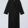 Logan Double-Breasted Wool-Blend Coat – Black Logan Double-Breasted Wool-Blend Coat – Black