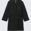Logan Knee-Length Wool-Blend Coat – Black Logan Knee-Length Wool-Blend Coat – Black