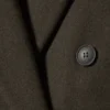 Logan Knee-Length Wool-Blend Coat – Dark Khaki Green Logan Knee-Length Wool-Blend Coat – Dark Khaki Green