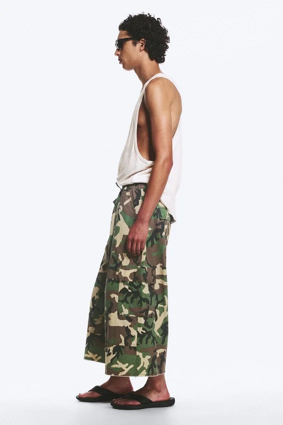 Long Cotton Cargo Shorts – Classic Camo Long Cotton Cargo Shorts – Classic Camo