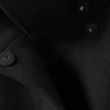 Long Funnel Neck Wool Coat – Black Long Funnel Neck Wool Coat – Black