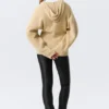 Long Knitted Zip Hoodie – Beige Long Knitted Zip Hoodie – Beige