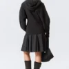 Long Knitted Zip Hoodie – Black Long Knitted Zip Hoodie – Black