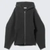 Long Knitted Zip Hoodie – Black Long Knitted Zip Hoodie – Black