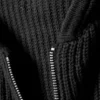 Long Knitted Zip Hoodie – Black Long Knitted Zip Hoodie – Black