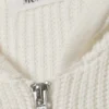 Long Knitted Zip Hoodie – White Long Knitted Zip Hoodie – White