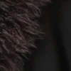 Long Oversized Coat with Faux-Fur Trims – Black – Brown Faux Fur Long Oversized Coat with Faux-Fur Trims – Black – Brown Faux Fur