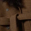 Long Oversized Coat with Faux-Fur Trims – Checked Brown – Brown Faux Fur Long Oversized Coat with Faux-Fur Trims – Checked Brown – Brown Faux Fur