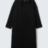 Long Oversized Wool-Blend Coat – Black Long Oversized Wool-Blend Coat – Black